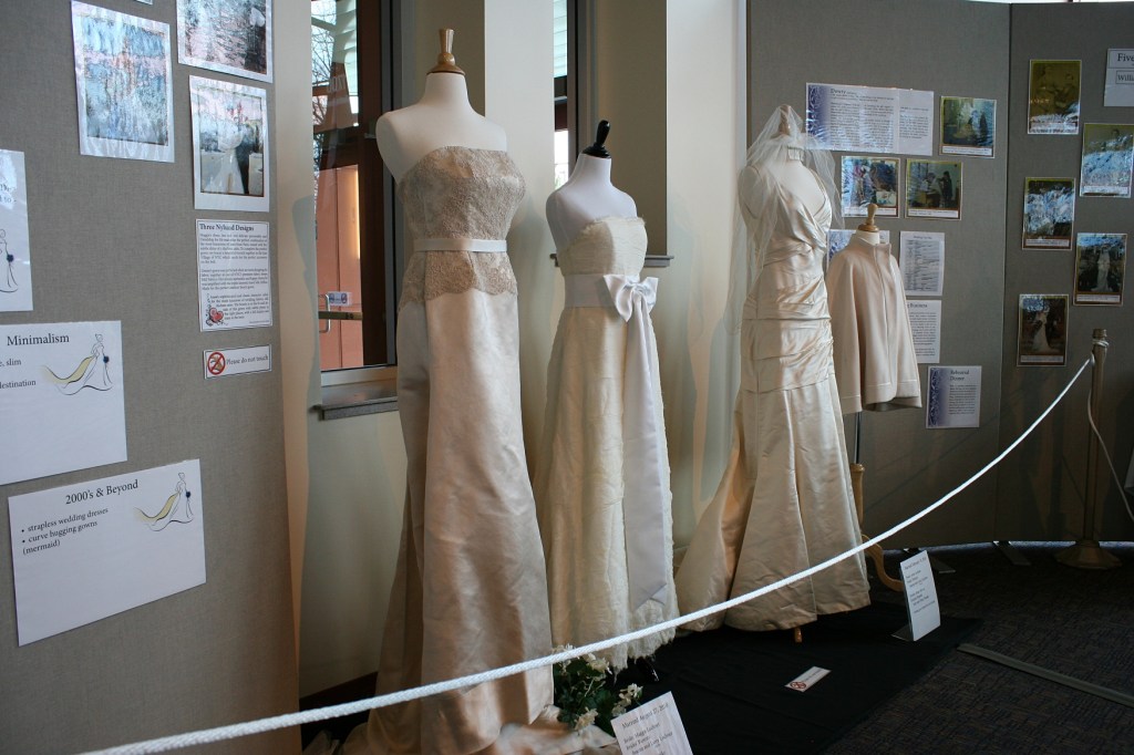 These three dresses were designed by Scott Nylund, a 1995 graduate of Owatonna High School. He once worked for music superstar Beyonce'.