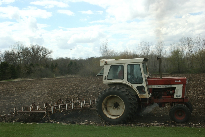 Just outside Medford this farmer prepped the soil Sunday afternoon.