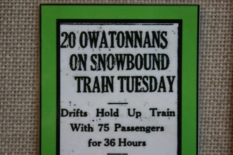 Snowdrifts blocked a train as noted in this news clip.