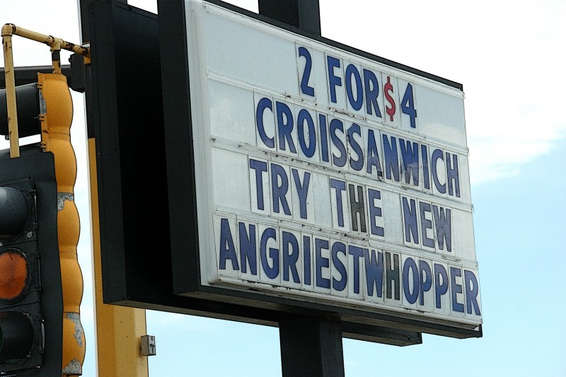 The Angriest Whopper sign in Owatonna