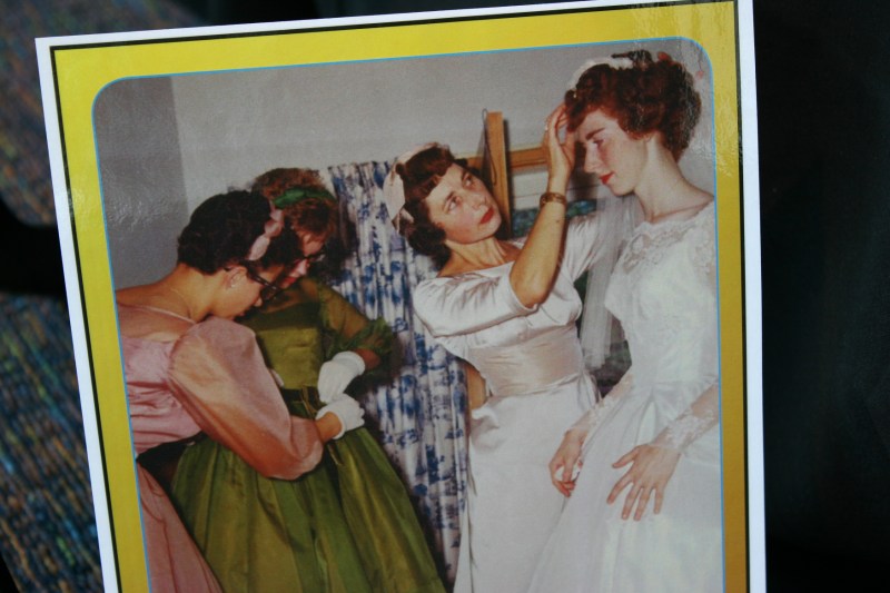 Sharon West and her wedding party party get ready for her September 1959 wedding at the United Methodist Church in Owatonna.