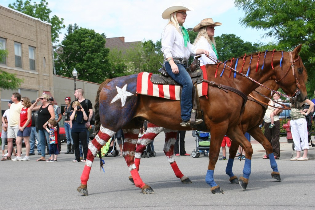 Parade, 56 patriotic horses
