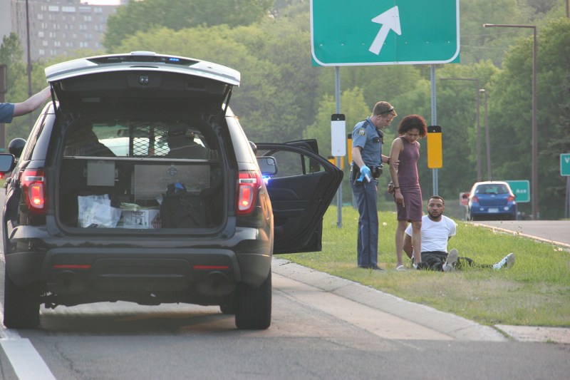 Police activity, 87 couple close-up