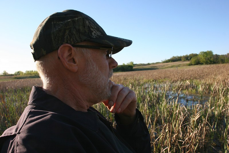 River Bend Nature Center, 50 Randy sitting by pond