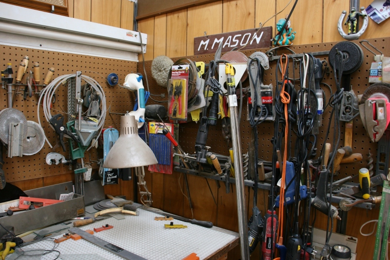 A corner in the workshop section of the business.