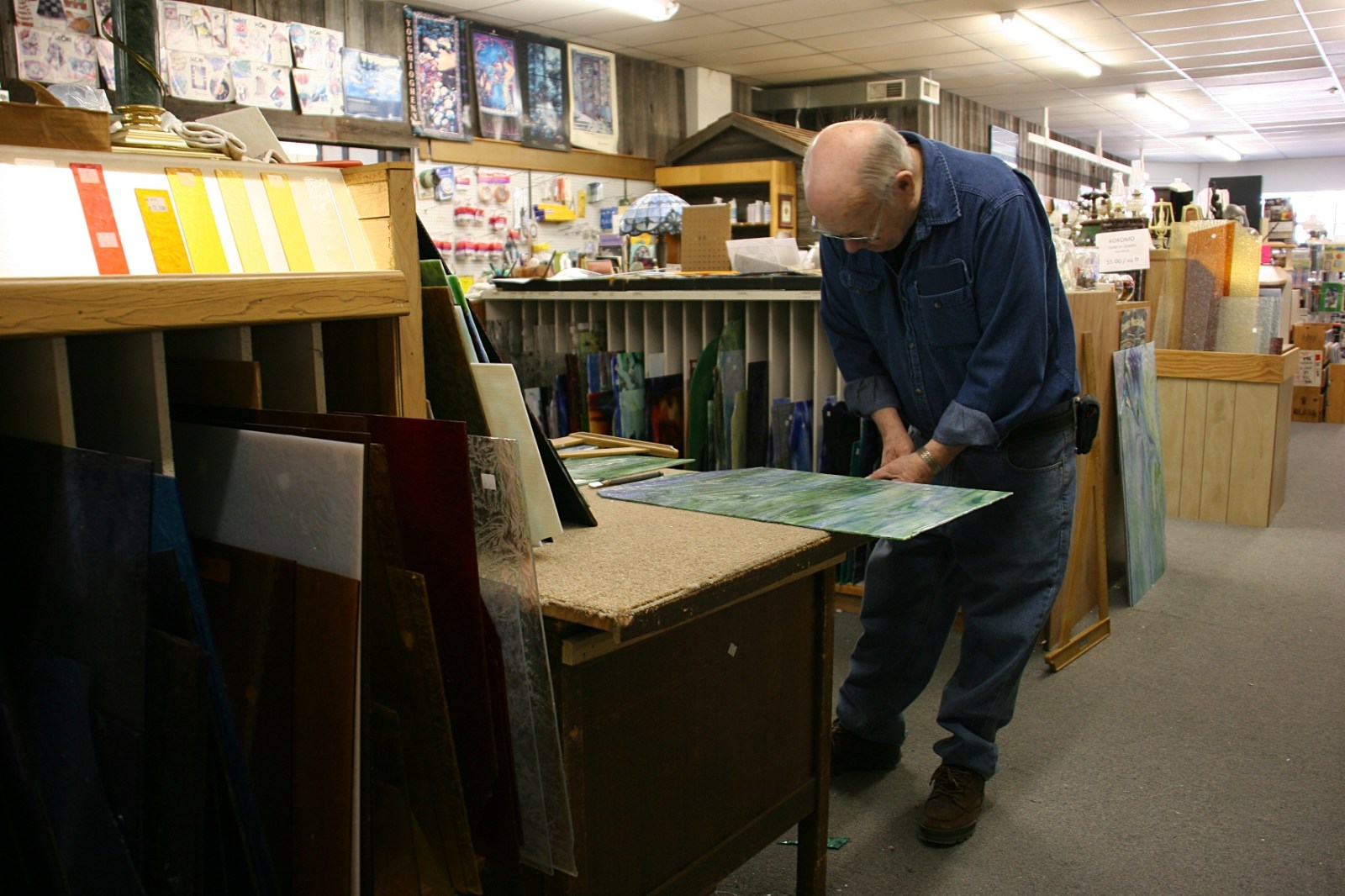 Inside Sleepy Eye Stained Glass, Mike’s passion Minnesota Prairie Roots