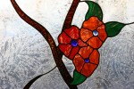 Stained glass, 58 orange&nbsp;flowers