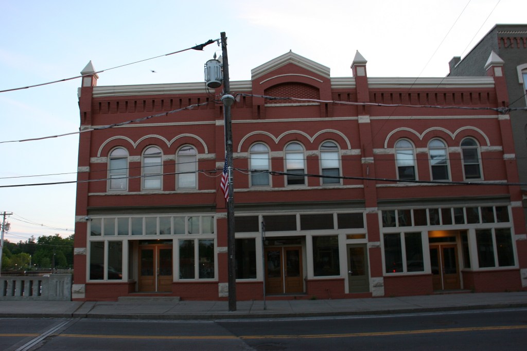 Strong brick buildings like this grace the downtown.