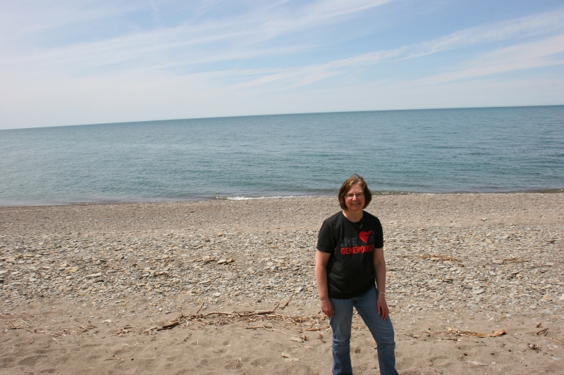 My husband obliged my request for a photo of me on the shores of Lake Erie.