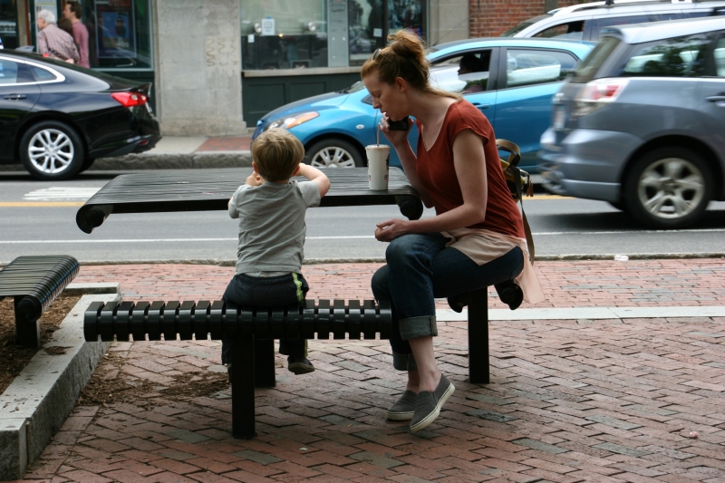 I noticed lots of kids with their parents when I was at Davis Square.