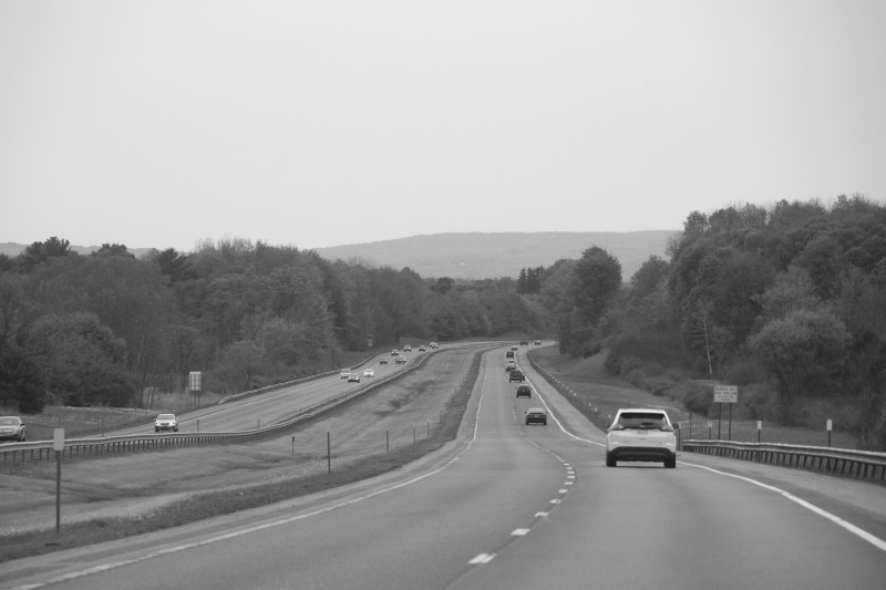 Traveling on Interstate 90 somewhere in upstate New York.
