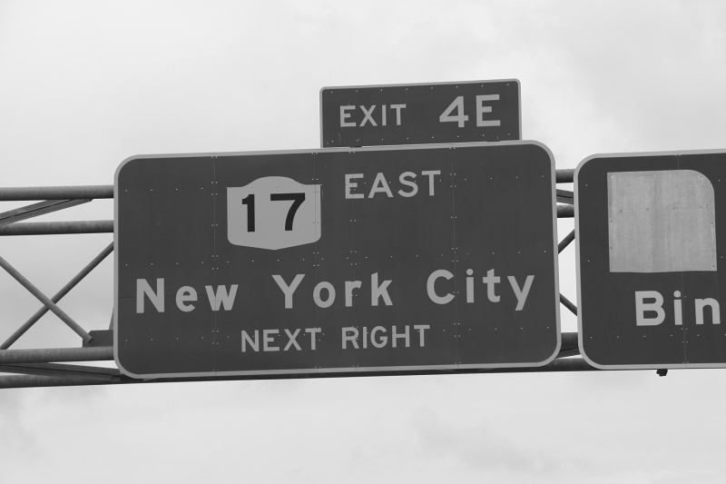 Although we spotted many signs directing us toward New York City, we did not go that way.