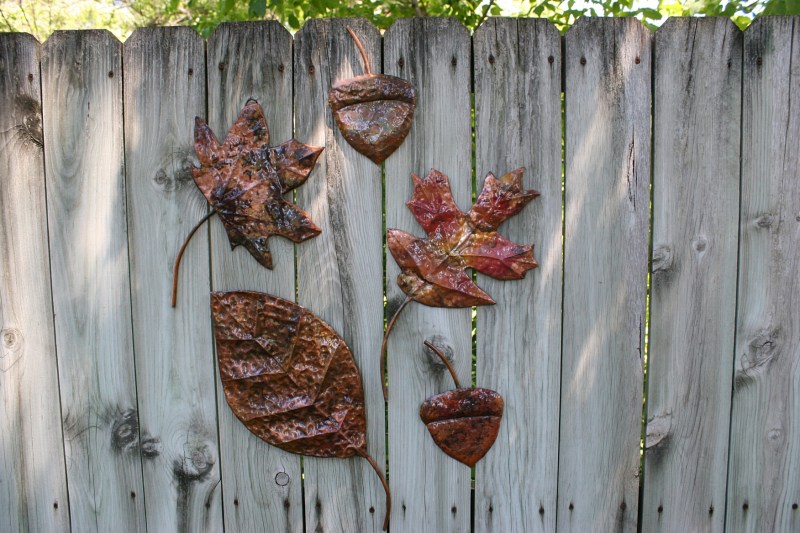 Mike's copper leaf art.