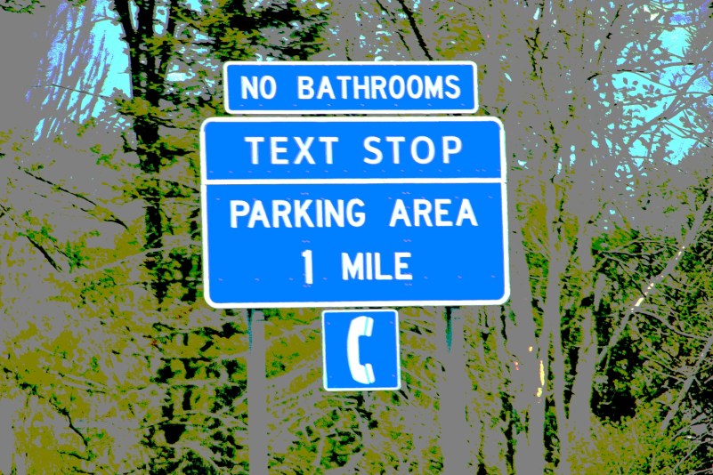 Text stop sign in New York