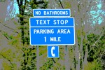 Text stop sign in New York
