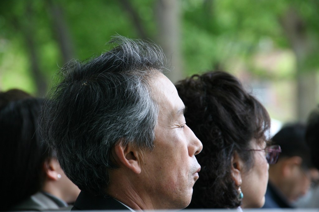 I caught this dad napping at The School of Engineering commencement ceremony.