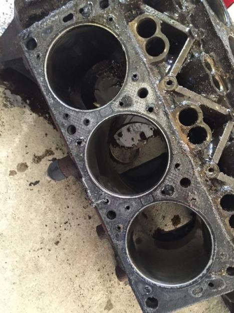 Parts from this engine block are being used to create a unique trophy.