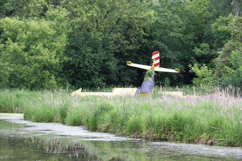 Don't miss the crashed plane on the other side of the pond.