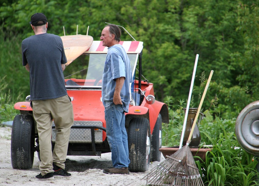 Jake visits with a guest.