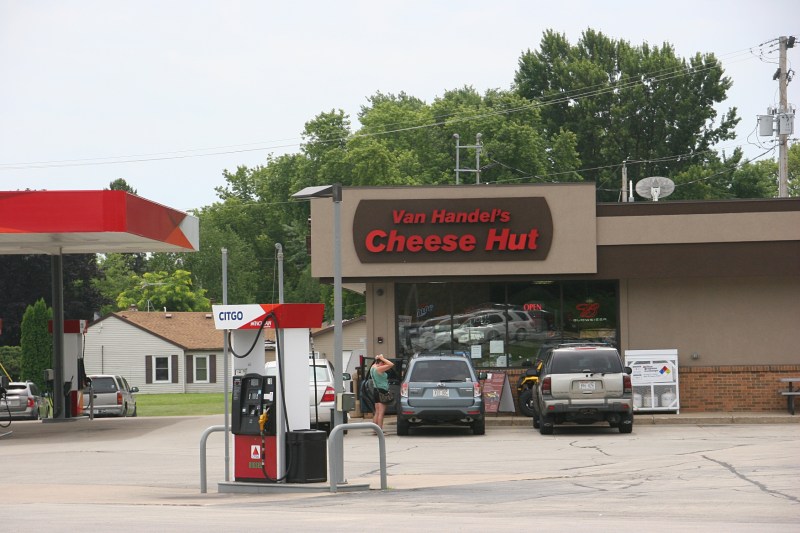 Van Handel's Cheese Hut, also a gas station, is located in Appleton.