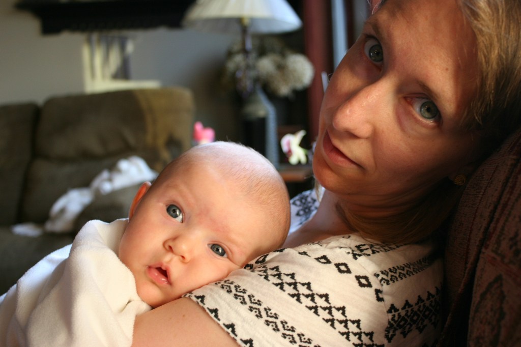 My oldest daughter, Amber, with her three-month-old daughter, Isabelle.