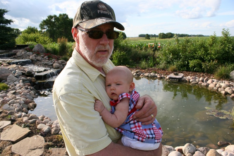My sweet husband, Randy, cuddles Izzy.