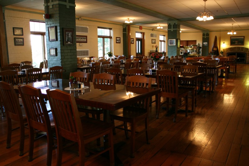 The historic dining room, nearing closing time, was a quiet place to dine on a weekday evening in late May.