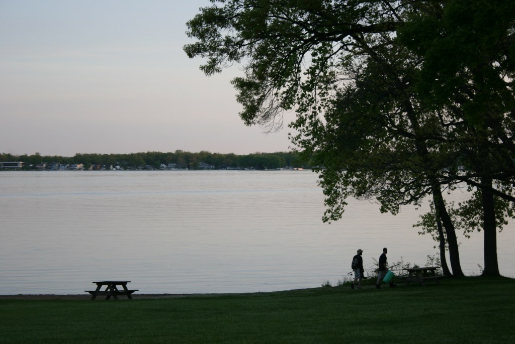 A sunset view of Lake James in Pokagon State Park, Angola, Indiana.