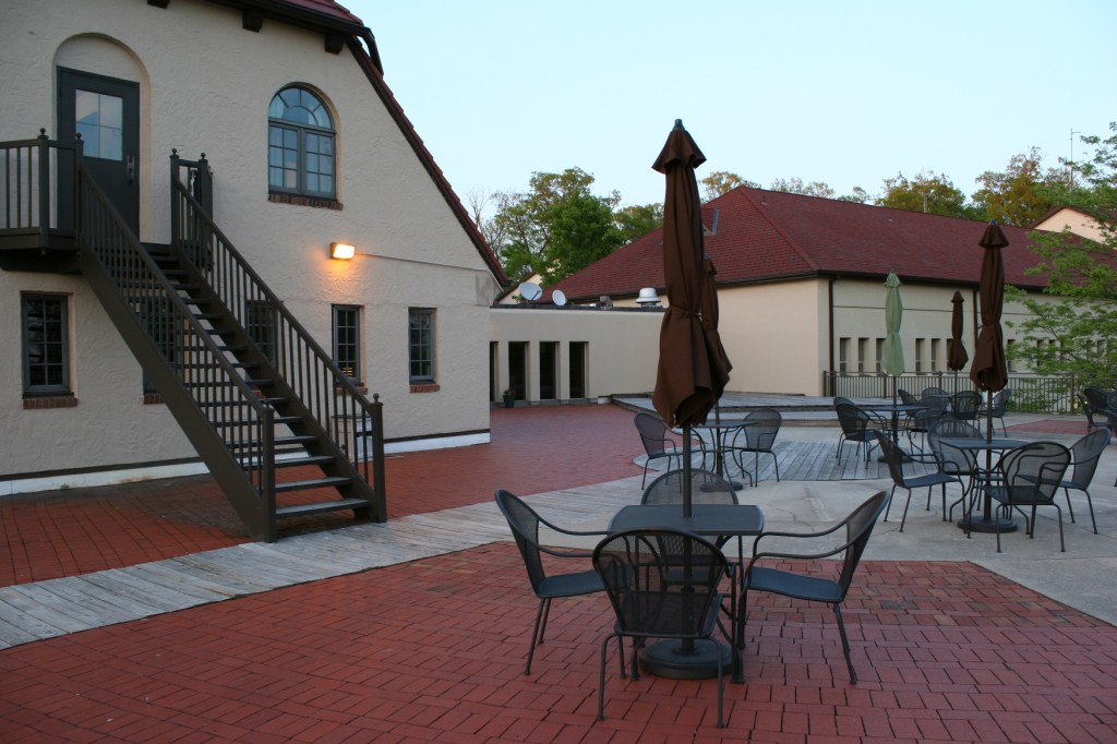 The lovely sun deck up close as daylight fades.