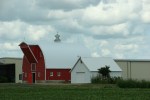Sky in sw MN, 27 red barn&nbsp;close-up