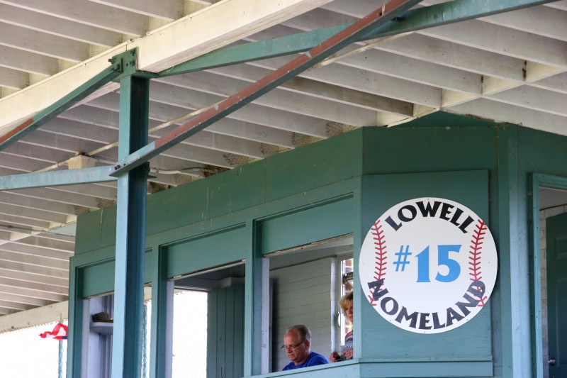 On either side of the announcer's box, I saw barn swallows swoop under the roof.