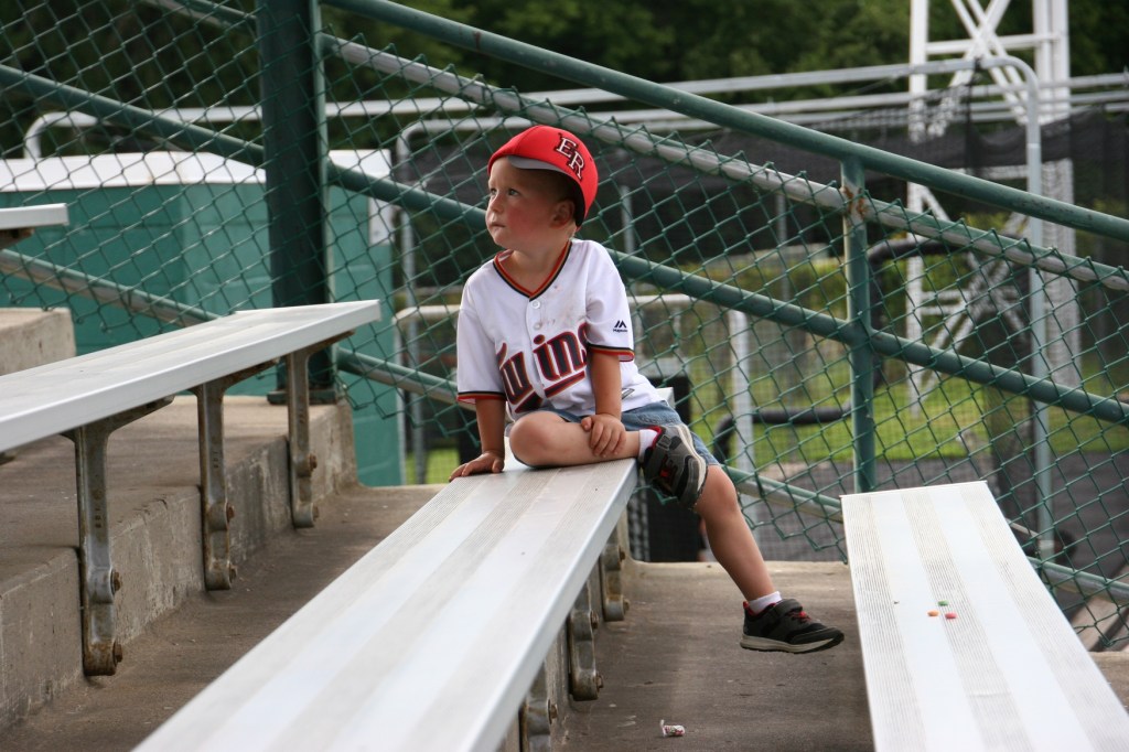 My 3-year-old great nephew watched the game for awhile.