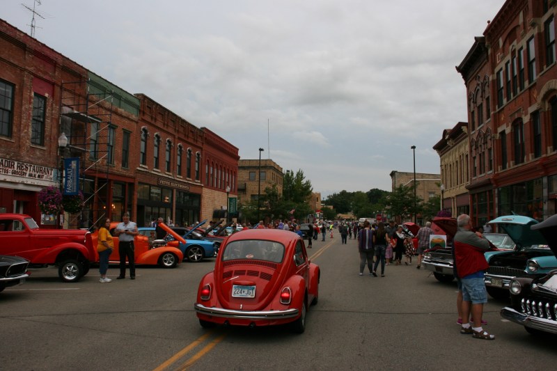 The crowd and vehicles stretched for blocks along Faribault's Central Avenue for Car Cruise Night.