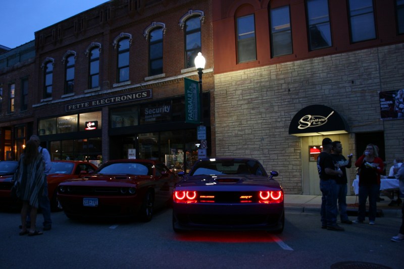 Although certainly not old, this Dodge Challenger Hellcat drew lots of admirers as the headlights changed colors: red, green and purple.