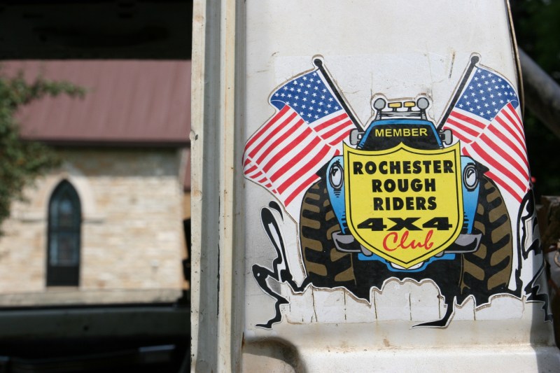 Car show, 83 Rochester Rough Riders decal