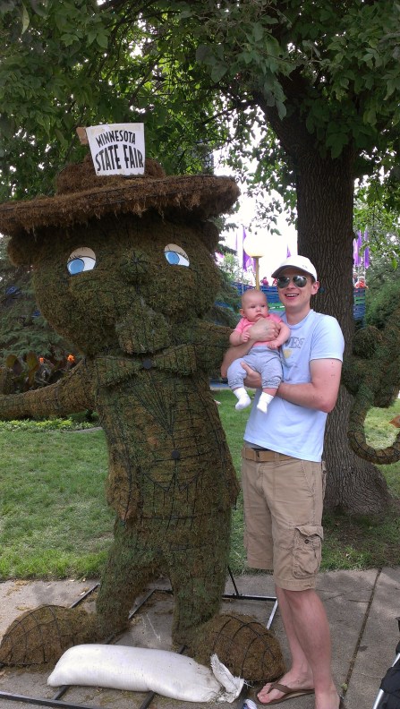 Isabelle's first official Minnesota State Fair photo, taken here with her daddy (my son-in-law), Marc. Photo by Amber.