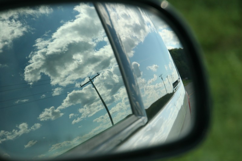 I captured this side mirror image late Sunday afternoon along a rural county road between Ottawa and Le Center.
