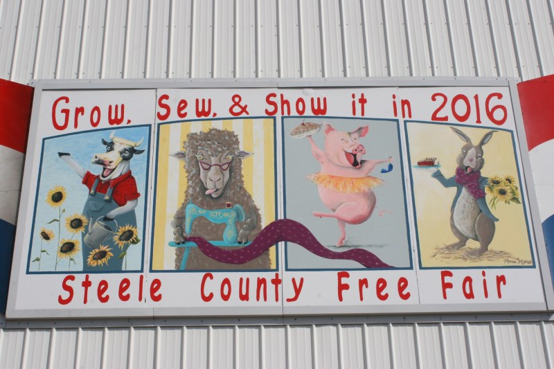 I photographed this art on the Steele County Free Fair grandstand in April. This is the theme and art for this year's fair.