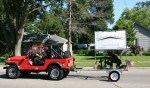Vietnam Wall Memorial processional, #29 red jeep with wall&nbsp;sign