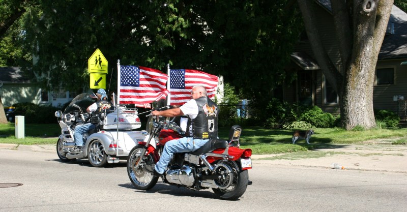 Vietnam Wall Memorial processional, #34 back of 2 bikes