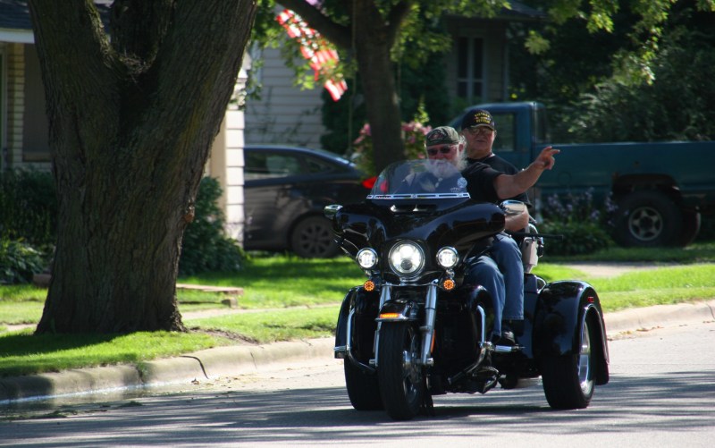 Vietnam Wall Memorial processional, #57 Vietnam vet on bike