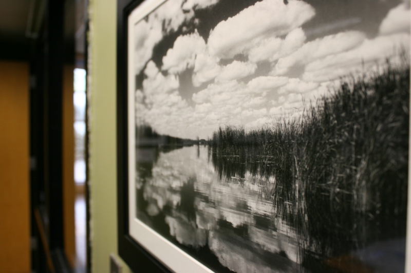 This photo of Swan Lake near Nicollet is one of 19 black-and-white images included in an exhibit by Kay Herbst Helms.