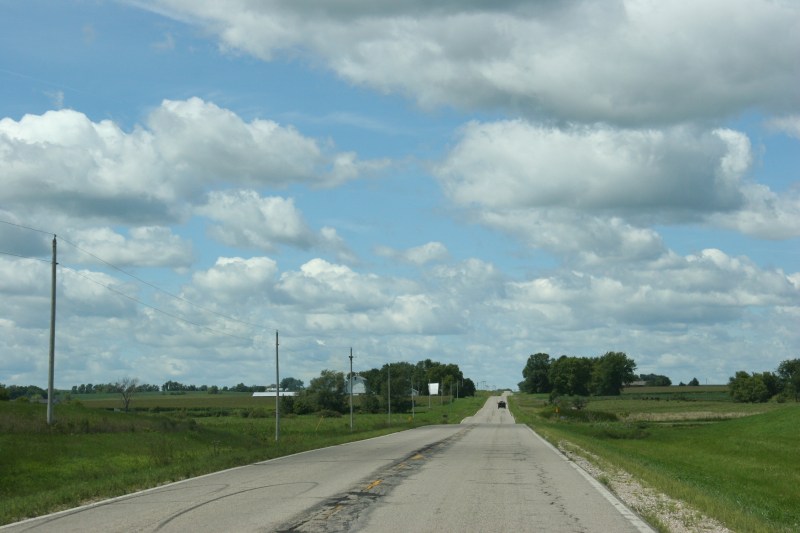 Westbound on Minnesota State Highway 99 west of Shieldsville.