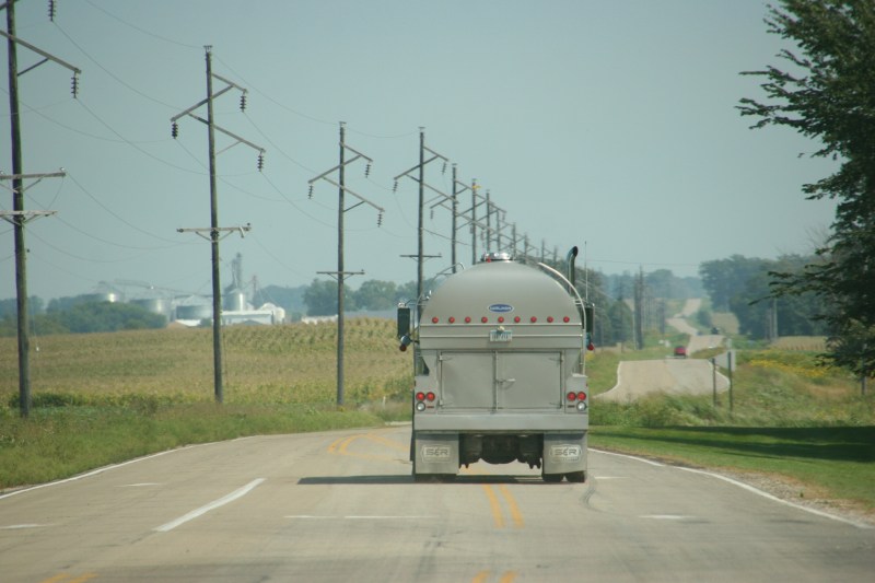 Fields and roadway stretch between Morristown and Faribault.