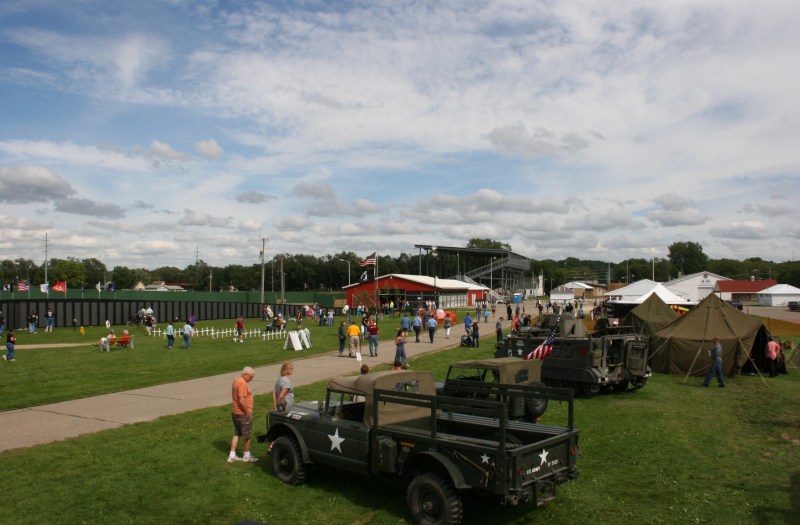 An overview of the scene at the Rice County Fairgrounds Saturday afternoon with the wall in the background.