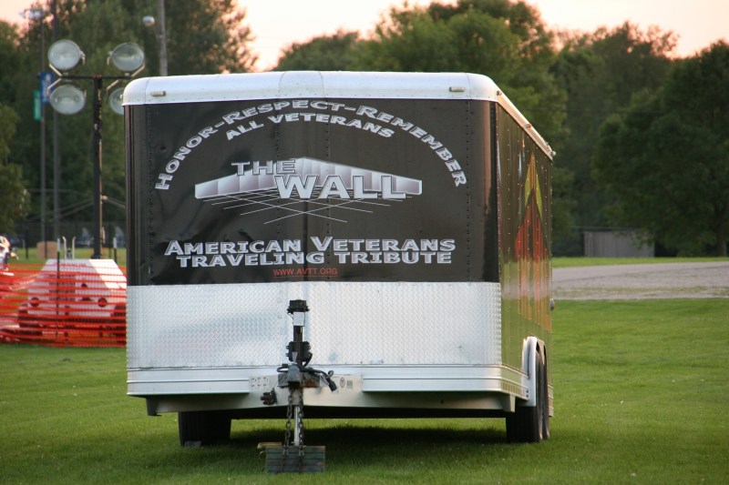 The front of the wall trailer delivers a message of honor and respect.