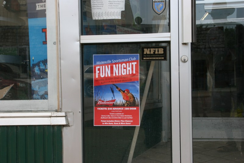 You can learn a lot about a small town simply by reading the posters, signs and notices on storefront windows and doors.