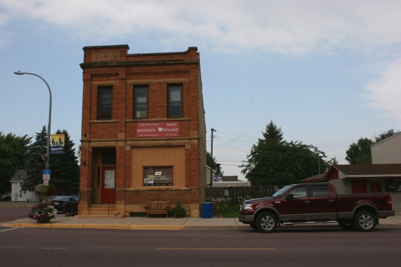 Madden's Orchard occupies this corner building next to a community park.