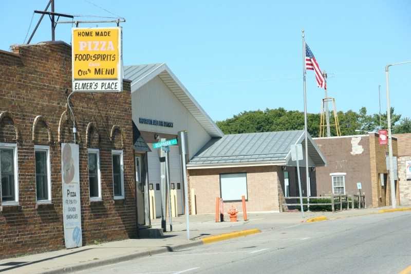 Businesses in downtown Redgranite, one of my favorite towns along Highway 21.