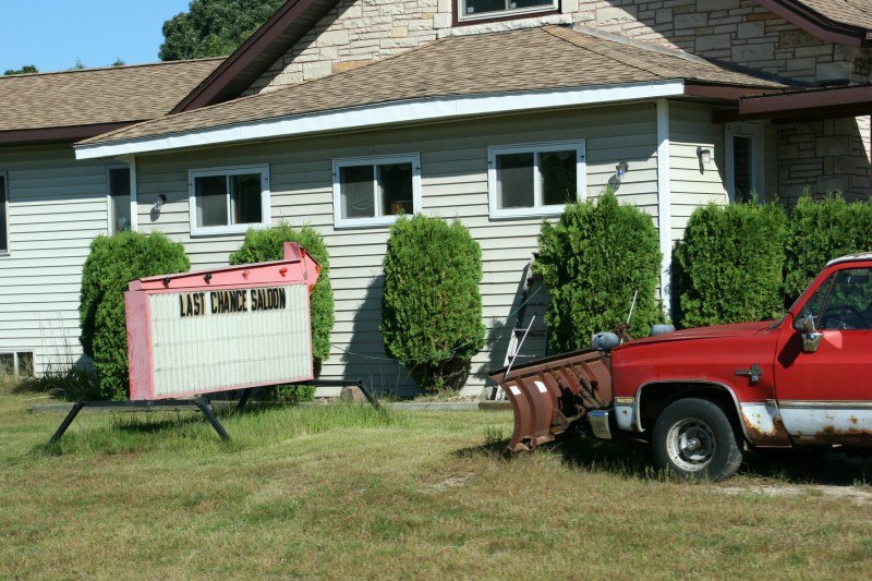 The names of small town bars, like this one in Redgranite, amuse me.
